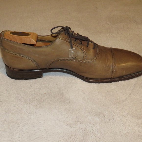 Calzoleria Harris Burnished Gray Leather Oxford Shoes 11 main image 6